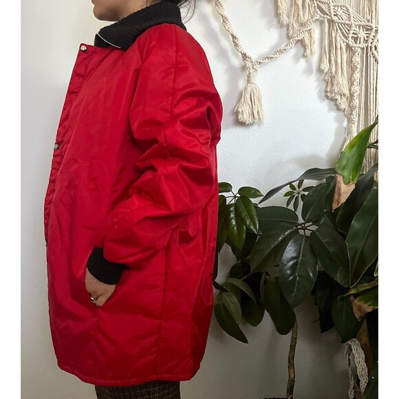 vtg 80 Dakota outerwear mens puff jacket zip front red striped retro coat Medium - Picture 6 of 9